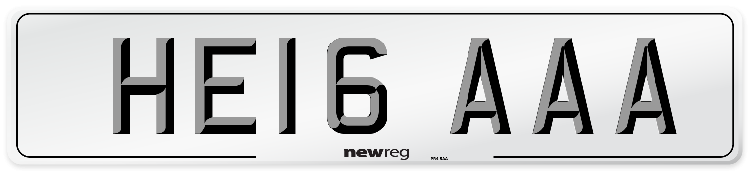 HE16 AAA Number Plate from New Reg